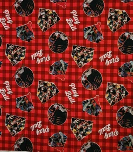 Baseball Fabric PLAY BALL Cotton Springs Creative 26 X 30 Inches - Picture 1 of 3