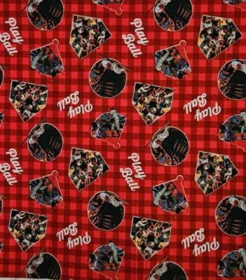 Baseball Fabric PLAY BALL Cotton Springs Creative 26 X 30 Inches - Image 1 of 3