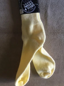 Woolworth Vintage Acrylic-Nylon Men's 10-13 Dress Casual Hipster Yellow Socks - Picture 1 of 7