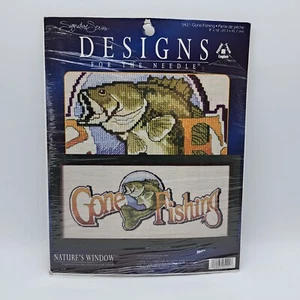 Kit de punto de cruz contado con ventana de colección Natures GONE FISHING #5421 paquete abierto lectura - Imagen 1 de 10