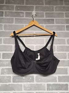 Cacique Womens Soft Full Cover T-Shirt Black Bra Size 46 C - Picture 1 of 9
