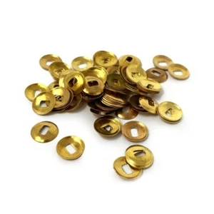 100x Brass Clock Washers Domed Oblong Hole Clockmaker Movement Repair Parts - Picture 1 of 2