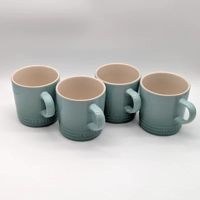 Le Creuset 12 унций керамики кофейные кружки комплект из 4 морской соли синий прибрежный морской - Изображение 1 из 4