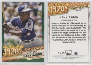 2020 Topps Decades Best Series 2 Batters Green Hank Aaron #DB-50 HOF