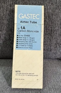 GASTEC 1A CARBON MONOXIDE 5-50PPM GAS DETECTION TUBE - Picture 1 of 2