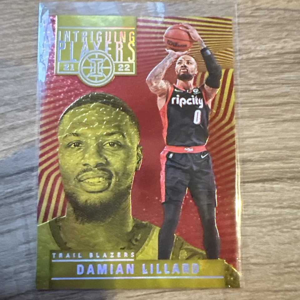 2021-22 panini illusions asia intriguing players red & yellow damian lillard - Image 1 of 2