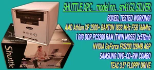 SHUTTLE XPC sn41G2 SILVER XP2500 1G NVIDIA FX5200 DVD+Floppy+KB+Monitor+Mouse - Bild 1 von 23