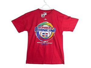 Serie del Caribe Baseball Men's Shirt Large Red Dominican Republic Deadstock