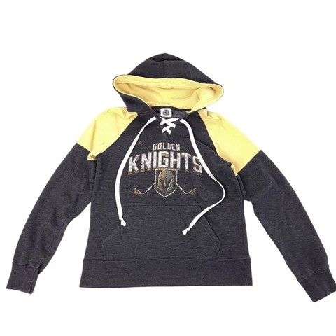 Vegas golden knight nhl lace up pullover hoodie gray gold size m Cover