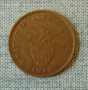 1918-S PHILIPPINES ~ FILIPINAS ONE CENTAVO COIN - Picture 1 of 2