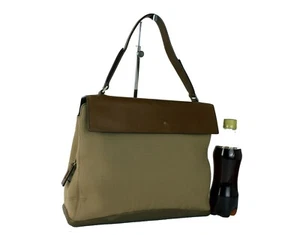 PRADA Milano hellbraun Canvas & Leder Businesstasche Handtasche gebraucht Italy - Bild 1 von 12