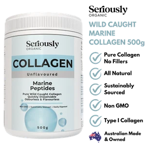 SERIOUSLY ORGANIC WILD CAUGHT MARINE COLLAGEN PURE BARIATRIC TASTELESS PROTEIN - Picture 1 of 9