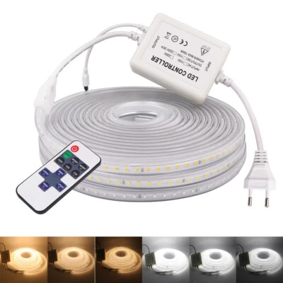220V LED Strip Streifen Dimmbar Lichtleiste Lichtband Licht Schlauch Warmweiß DE - Bild 1 von 4