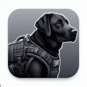 Tactical Dog Sticker | Black Labrador Waterproof Vinyl Decal - Picture 1 of 12