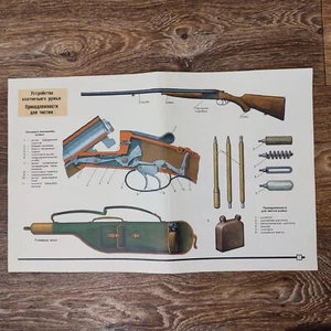 HUNTING ORIGINAL VINTAGE POSTER GUN RIFFLE USSR - Picture 1 of 2