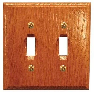 OAK Double Wall Switch Plate by Home Plus - Home Improvement Electrical - Picture 1 of 2
