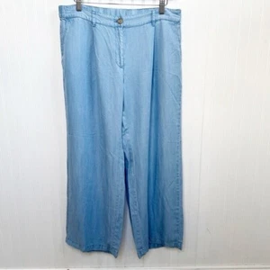 J. Jill Denim Light Blue Chambray Kauai Wash Wide Leg Pants Women’s Size 12P NEW - Picture 1 of 6