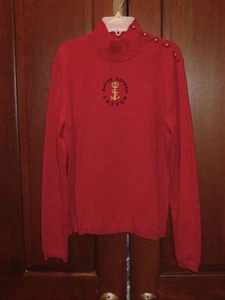 RALPH LAUREN POLO GIRLS RED COTTON PULLOVER SWEATER SIZE LARGE NEW - Picture 1 of 1