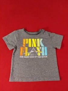 T-Shirt Pink Floyd dunkle Seite des Mondes Säugling 3-6 Monate grau Druckknoppfschulter - Bild 1 von 9