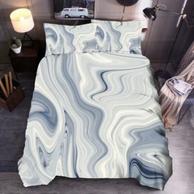 3D Silver Abstract ZHUA1104 Bed Pillowcases Quilt Duvet Cover Set Queen King Zoe - Image 1 of 4