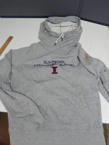 Nike Hoodie Womens Cowl Neck Gray Illinois Fighting Illini Medium Sweatshirt - Picture 1 of 5