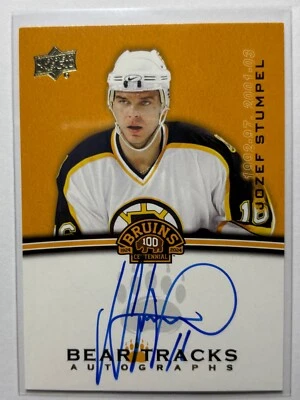 2023-24 Boston Bruins Centennial Bear Tracks Auto #BT-ST Jozef Stumpel - Image 1 of 2