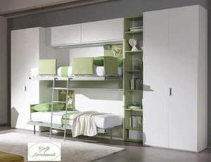 MOBILE LETTO CASTELLO A SCOMPARSA COMPLETO DI RETI ORTOPEDICHE C/PISTONI A GAS G - Foto 1 di 15