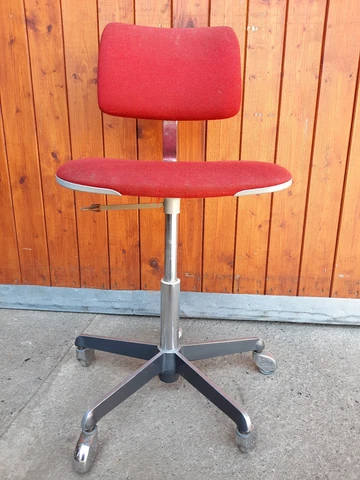 Office Chair Swivel Chair 70er Vintage Chrome Red Architects 60er Cover