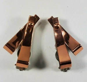 Renoir Copper Vintage Earrings Mid Century Modern Clip On - Picture 1 of 5