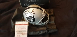 MINI CASCO DE FÚTBOL AUTÉNTICO KHALIL MACK RAIDERS FIRMADO AUTOGRAFIADO JSA CERTIFICADO DE AUTENTICIDAD - Imagen 1 de 6