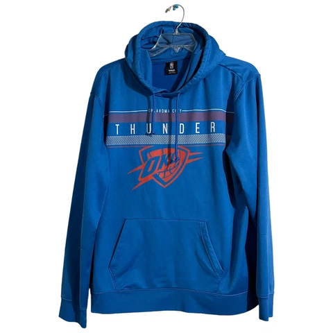 NBA UNK Hoodie Mens XL Blue OKC Thunder Oklahoma City Team Jacket Pullover Adult Cover
