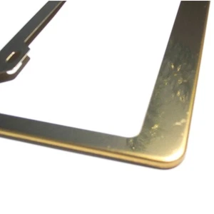 New Stainless Steel Powder Coated Gold Chrome License Plate Frame Holder Tag   - Picture 1 of 12