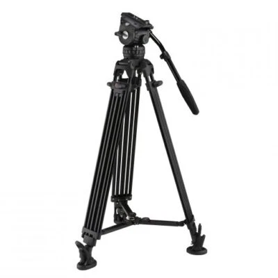 2-Stage Aluminum 75mm Fluid Head Tripod Kit, 13.2 lbs Payload (E-Image) - Image 1 of 4