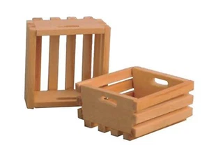 Two Large Size Wooden Tray Box Crates Tumdee 1:12 Scale Dolls House Shop D2448 - Picture 1 of 3