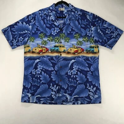 Camisa Hawaiana Para Hombre ALOHA REPUBLIC Talla XL Floral Bolsillo Frontal Hecha en EE. UU. Defecto Foto 1 de 4
