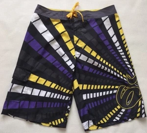 Nike Swim Trunks 20 Black White Yellow Purple Cargo - Picture 1 of 5