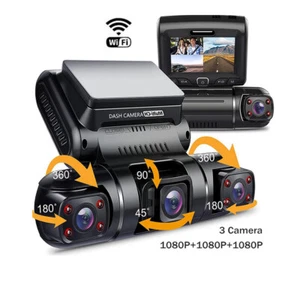 3 Cameras Dash Cam 1080P+1080P+1080P Car Video Recorder 3 Lens Car Dash Camera - Picture 1 of 12