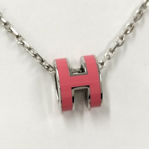 HERMÈS COLLANA HERMES POP ARGENTO PLACCATO CENERE ROSA usata SKAI 0