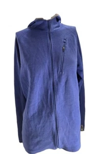 Ibex Men's Sweater Large Blue Merino Wool Full Zip Hooded - Picture 1 of 9