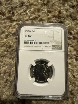1956 Proof Cameo Jefferson Nickel, NGC PR69 RARE - Image 1 of 3