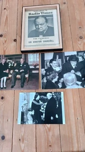 Winston Churchill viele Pressefotos + gerahmte Beilage von Churchill Funeral - Bild 1 von 5