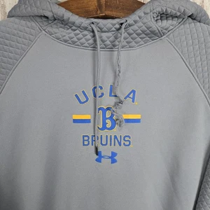 Under Armour Uomo XL Felpa con Cappuccio UCLA Bruins Grigio ColdGear Pullover Vestibilità Larga - Foto 1 di 8