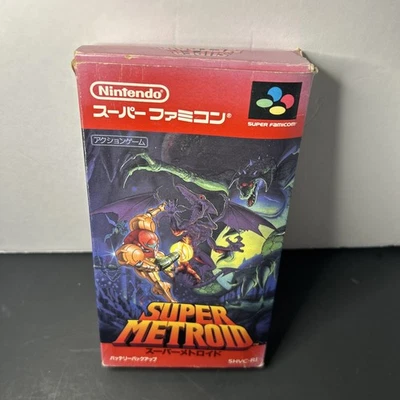 Super Famicom Super Metroid W/ Box Japanese Authentic SHVC-RI 1994 SFC JP Reg. - Image 1 of 4