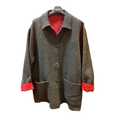 Isabella Alpaca Coat reversible Red Black Gray Color Size XL 85% Alpaca Womens - Image 1 of 4