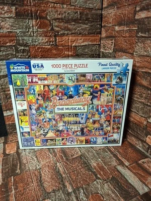 Broadway The Musicals Collage 1000 Piece Jigsaw Puzzle White Mountain (NEW) - Image 1 of 3