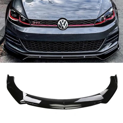 For Volkswagen CC Universal Front Bumper Lip Spoiler Splitter Glossy Black - Image 1 of 4