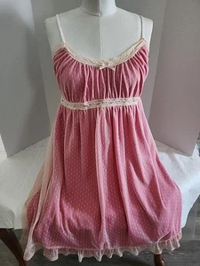 Vintage Urban Outfitters Babydoll Damen groß rosa transparent Spitze Dessous Nachthemd - Bild 1 von 11