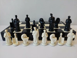 Soviet Vintage Chess Ukrainian Cossacks . Plastic. USSR Original. Full set . S - Picture 1 of 12