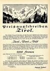 Preisausschreiben für Tirol * Tirol in Wort und Bild Histor. Memorabile von 1913
