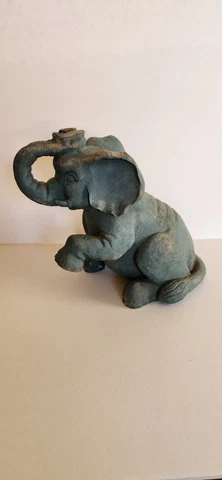 Vintage Lucky Elephant Garden Sprinkler - Concrete - Stone ? - Cute & Rare Cover